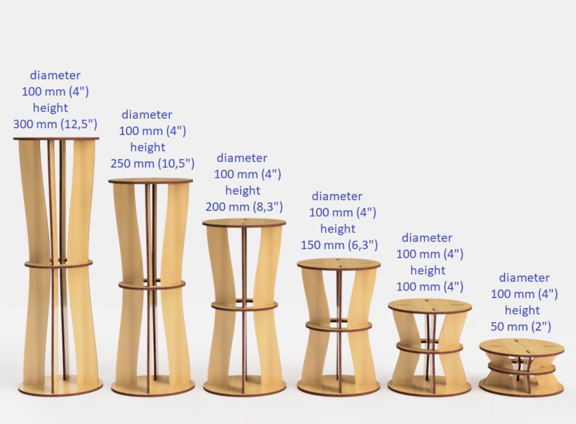 Complete Wooden Display Stand Set - 6 Piece Bundle