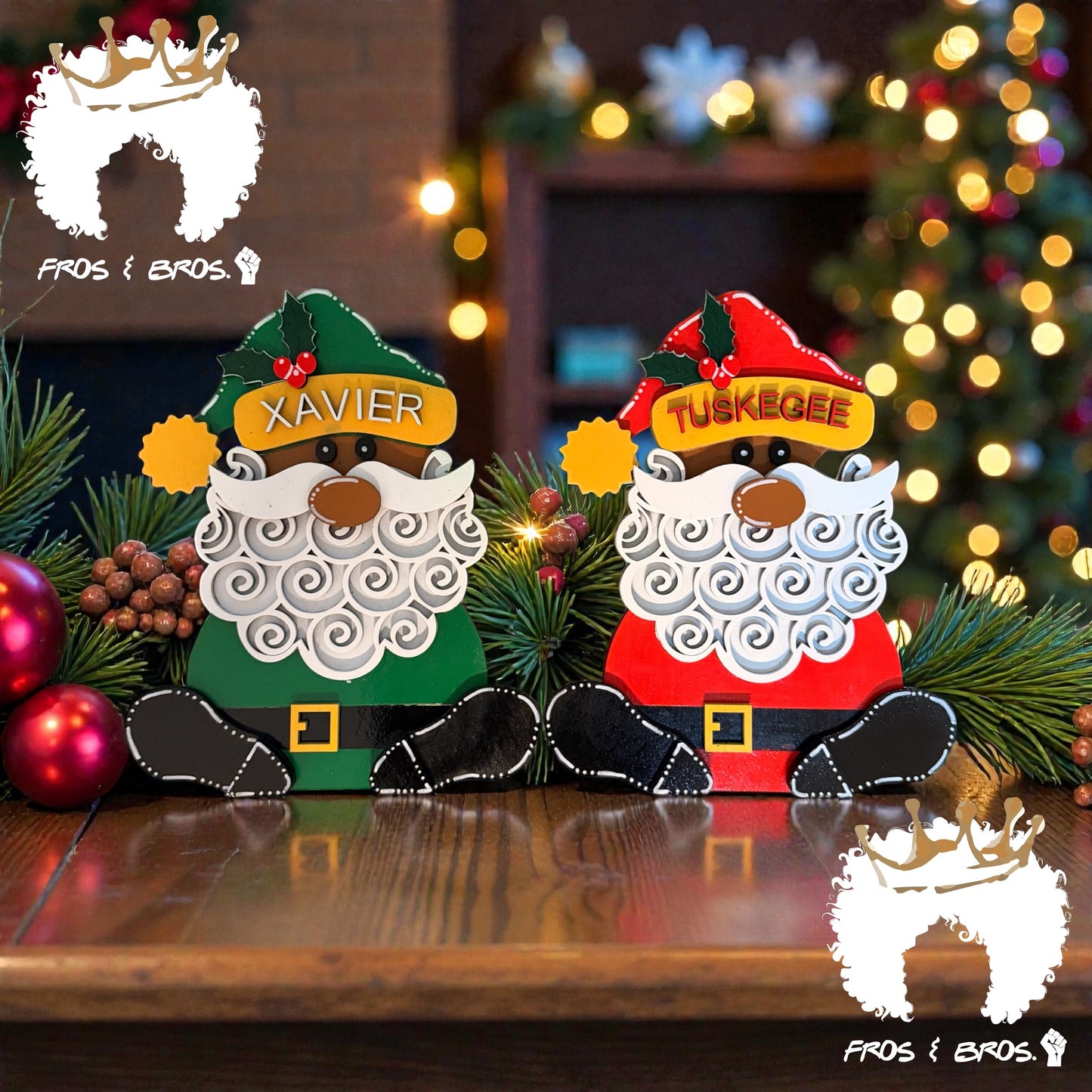 Custom School Spirit Holiday Shelf Sitter Set