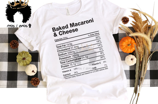 Thanksgiving Nutrition Facts Tees